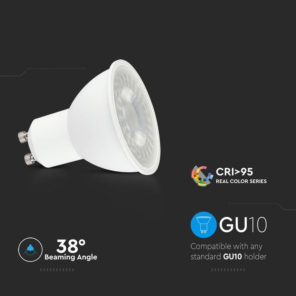 VT-2206 6W GU10 LED PLASTIC BULB 6400K,CRI>95 38'D