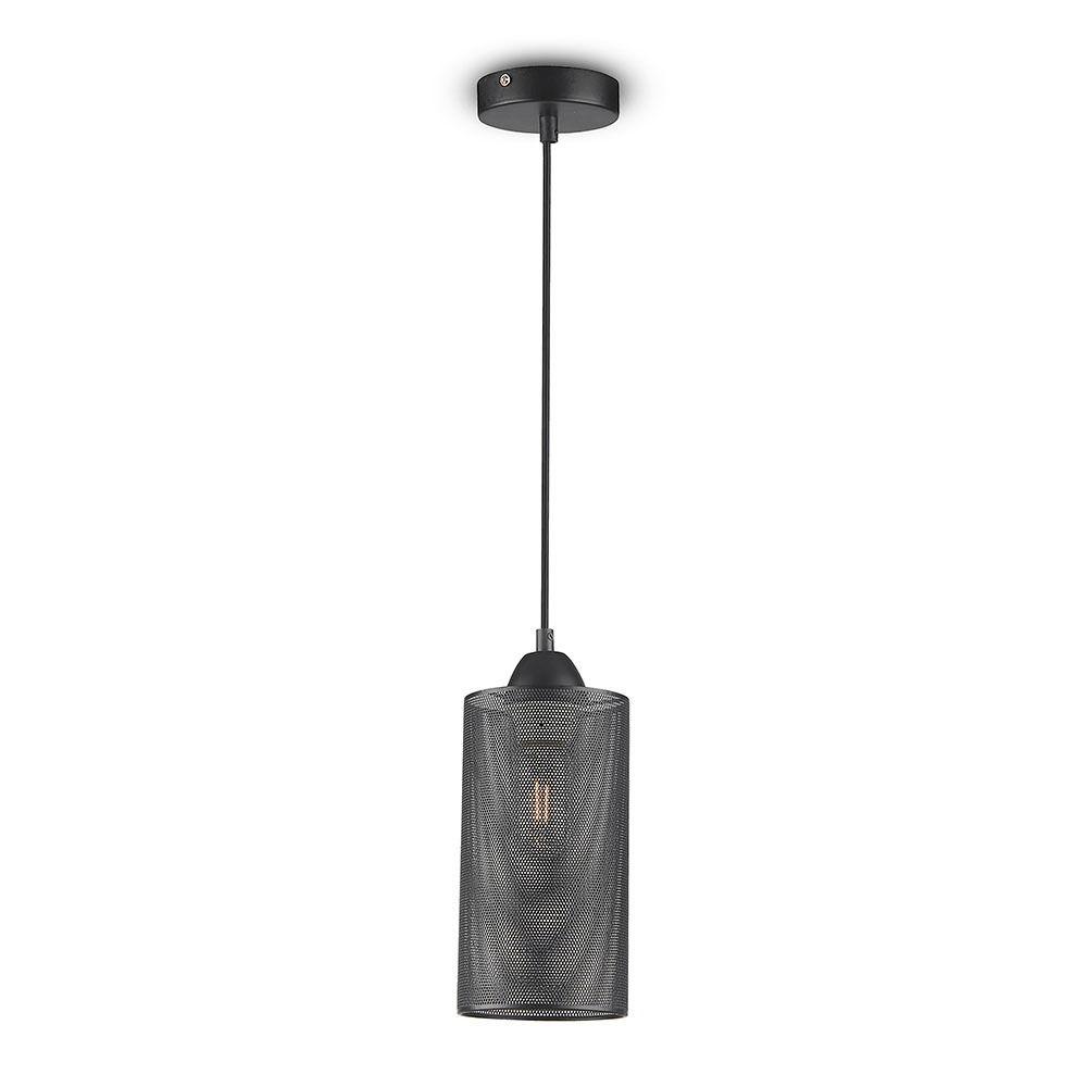 VT-7132 MATT BLACK PENDANT LIGHT WITH BLACK CANOPY-E27