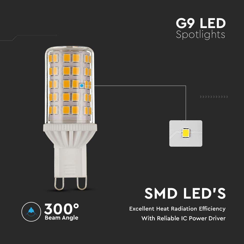 5W G9 Żarówka LED, Barwa:4000K, Ściemniana, Trzonek: G9, VTAC, SKU 217430