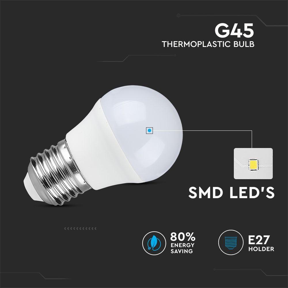 VT-2256 5.5W G45 LED PLASTIC BULB 4000K E27 6PCS/PACK