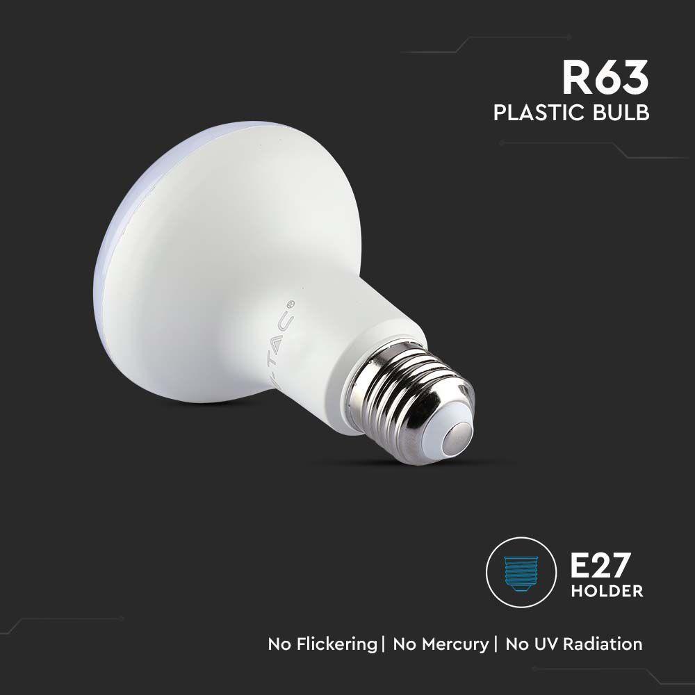 8.5W R63 Żarówka LED, Chip SAMSUNG, Barwa:6500K, Trzonek:E27, VTAC, SKU 21143