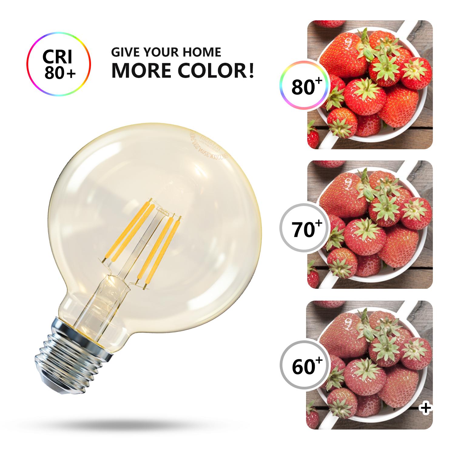 LED Filament Bulb (Amber) G95 E27 6W