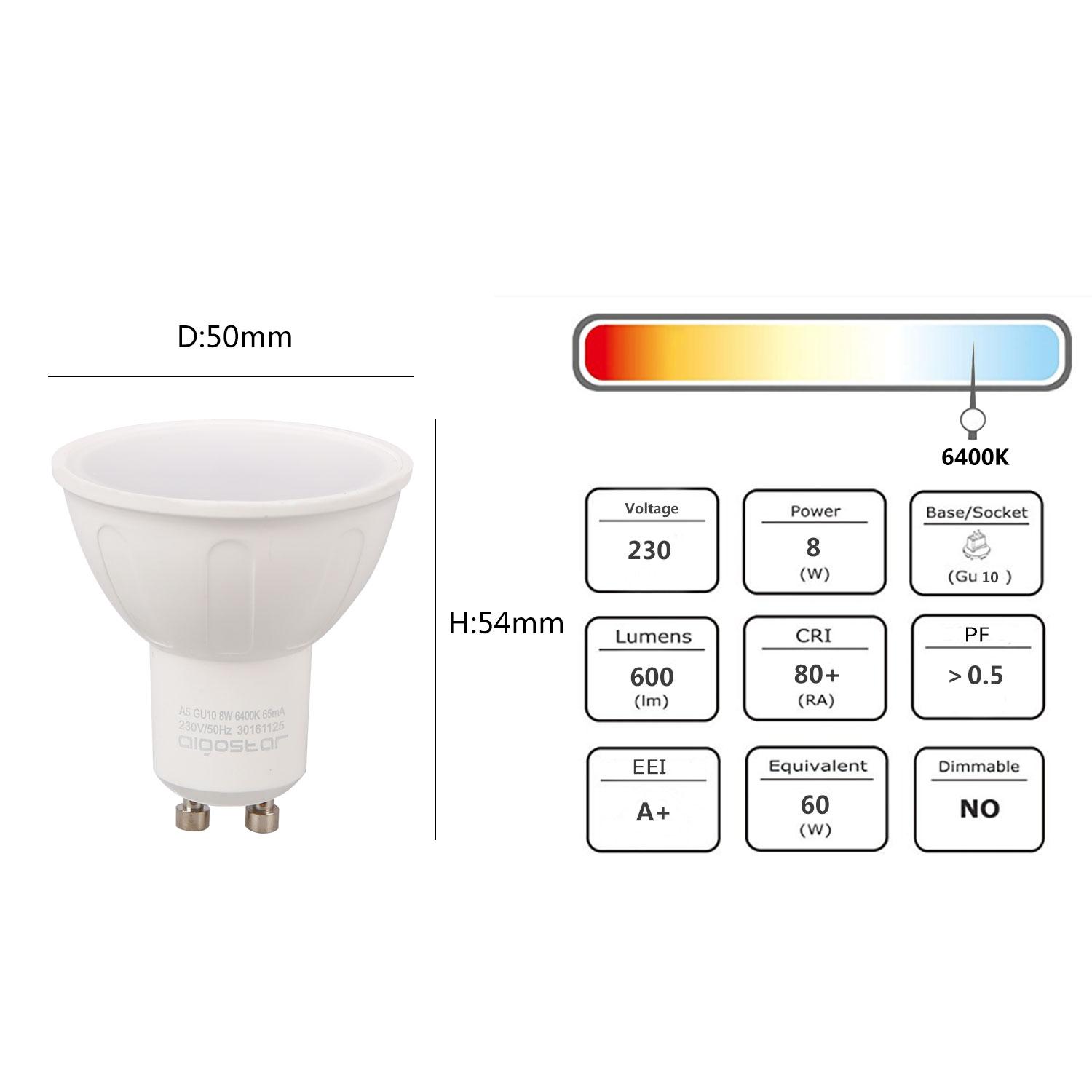 LED GU10 8W