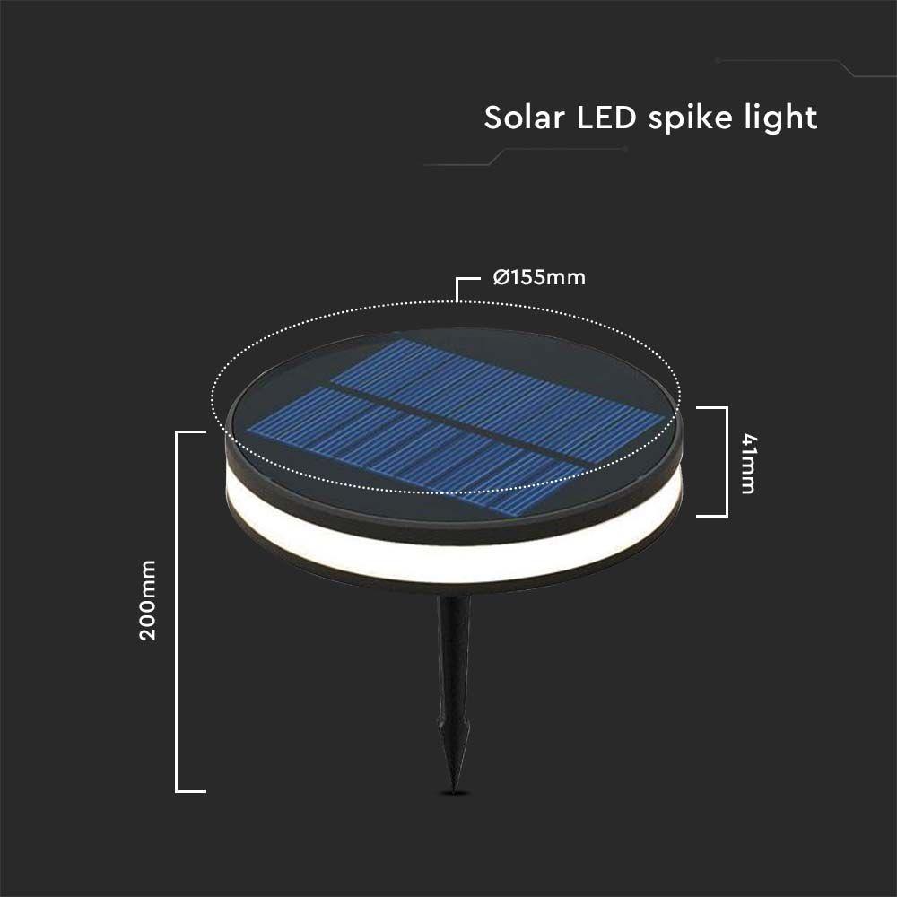 2W Lampa LED SMD solarna, Barwa: 3000K       , VTAC, SKU 23015