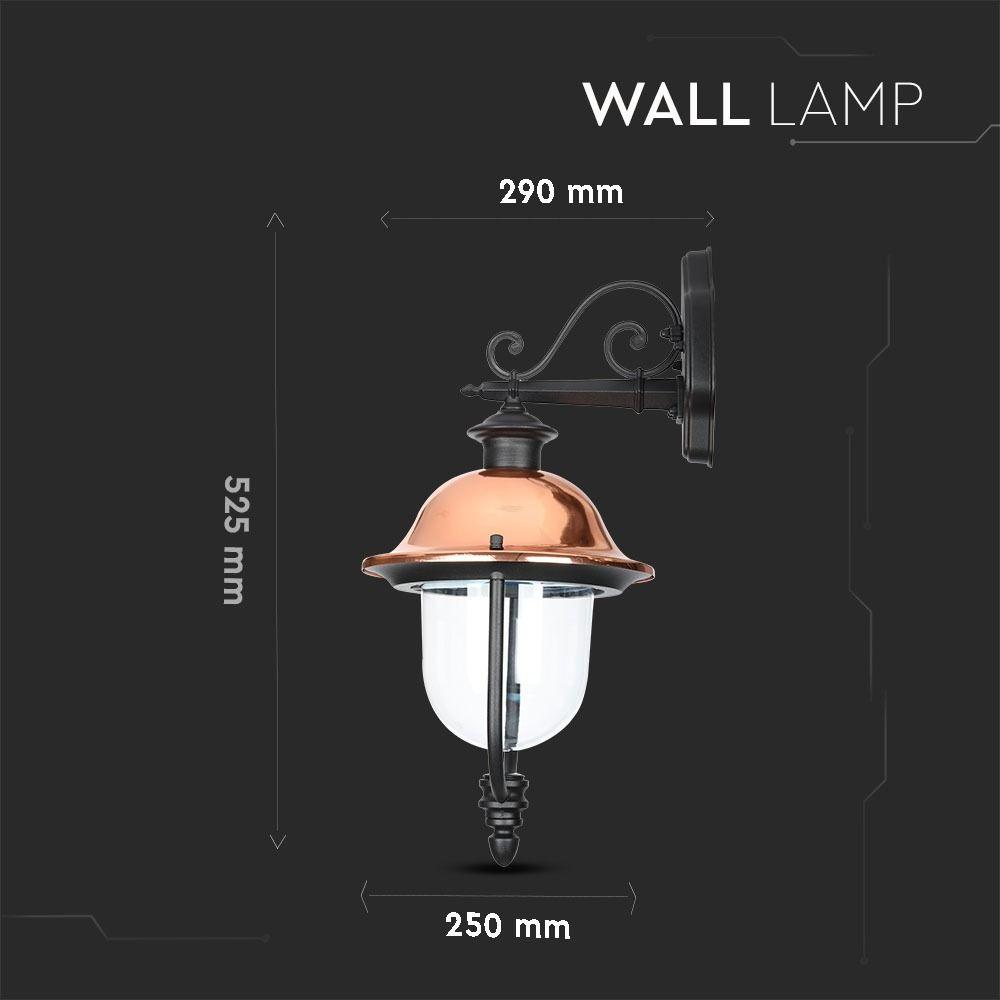 VT-852 E27 WALL LAMP WITH CLEAR COVER -DOWN