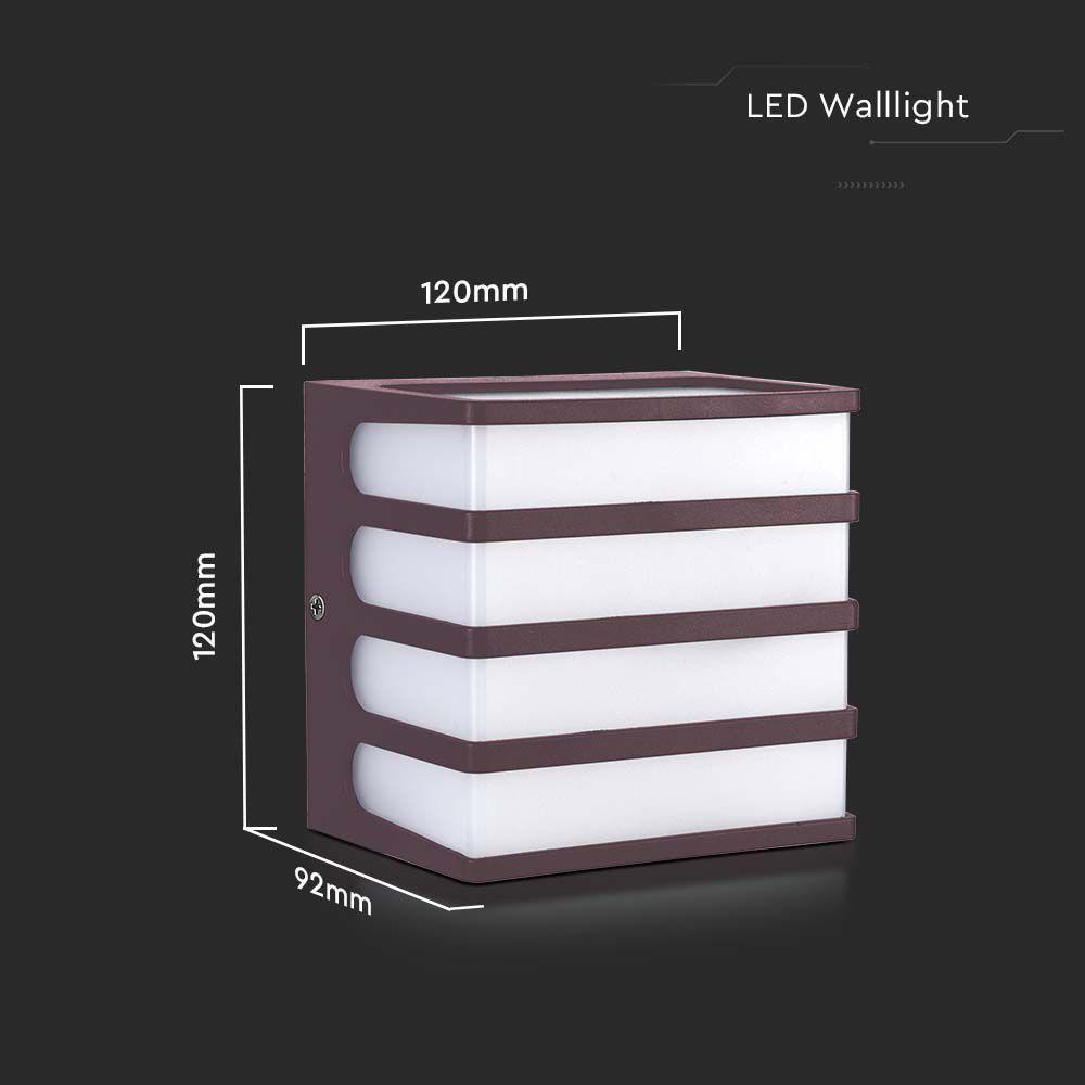 VT-732 8W LED WALL LIGHT 4000K BROWN BODY IP65