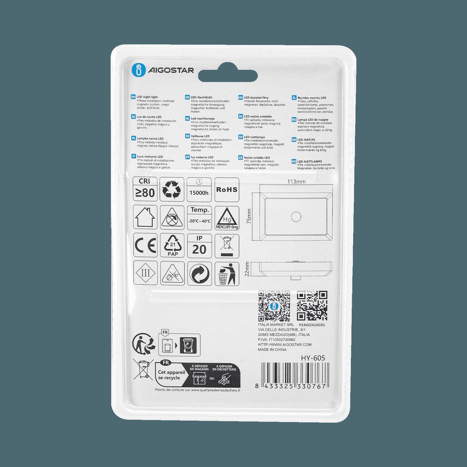 Lampka nocna 6500K AAAx3 120 lm