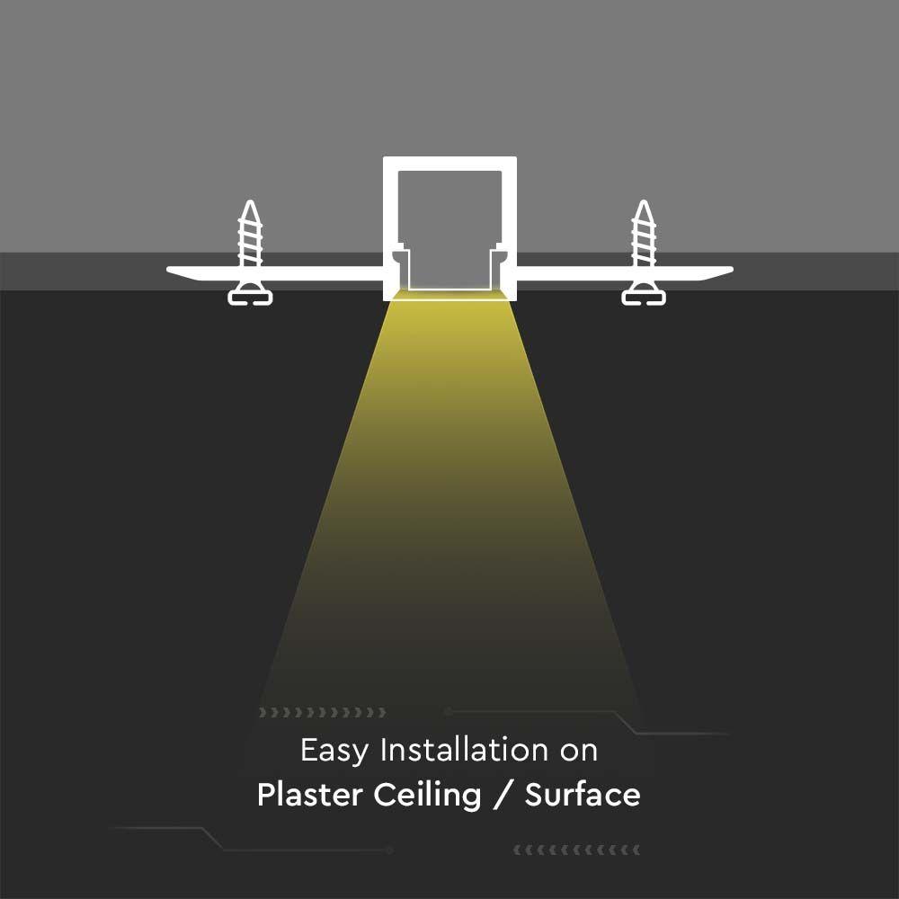 VT-8102 MOUNTING KIT WITH DIFFUSER FOR LED STRIP RECESSED 2000x52.1x13.3MM SILVER