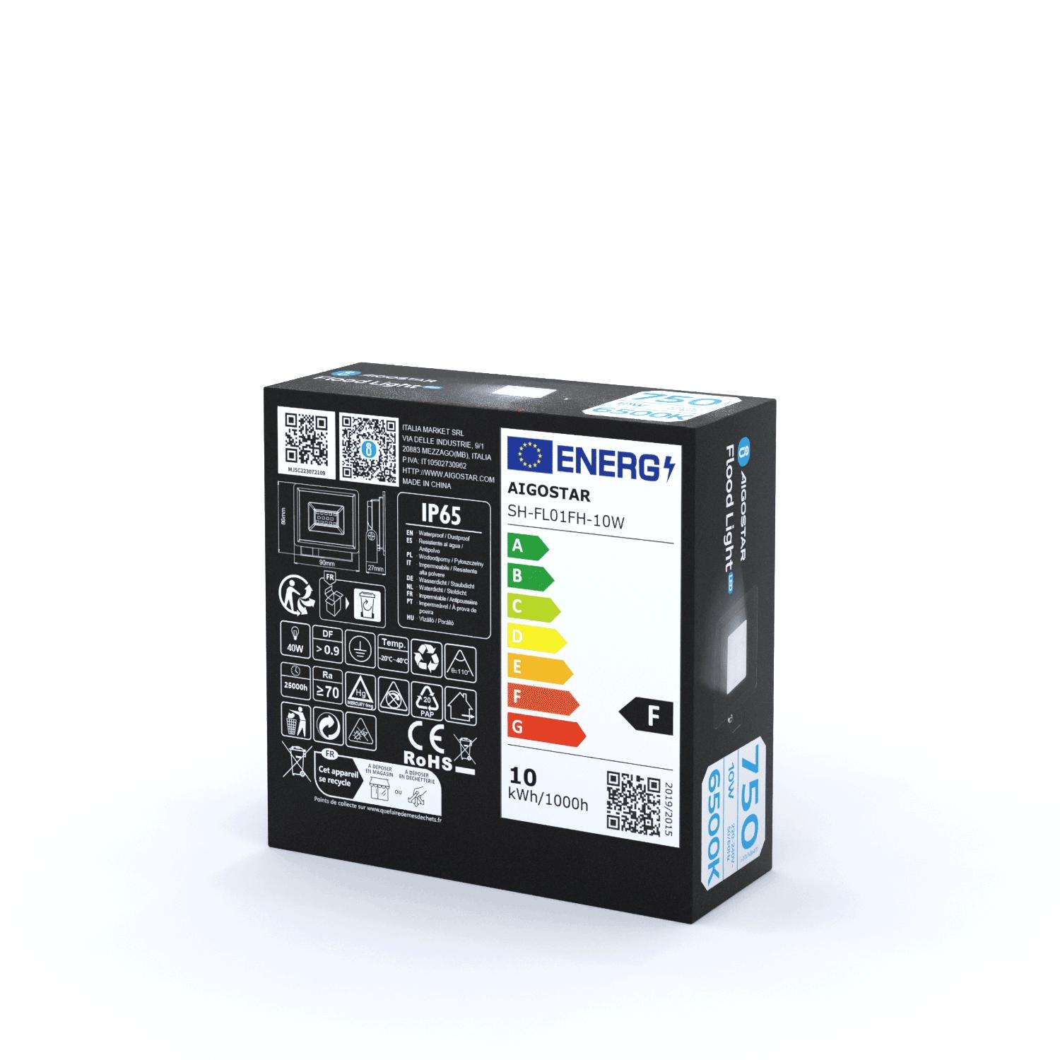 Naświetlacz LED czarny 10W (odlew ciśnieniowy)