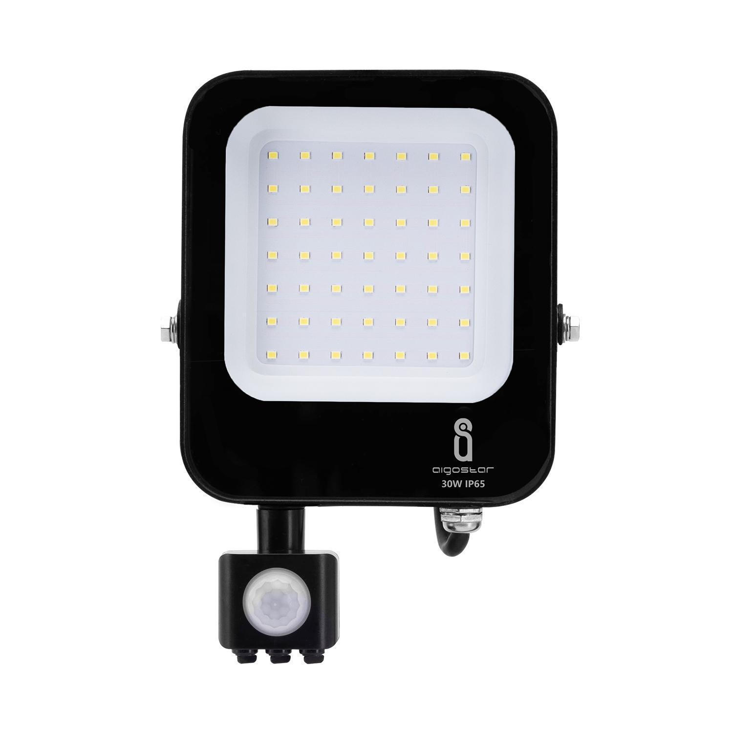 LED Floodlight with Sensor Black 30W