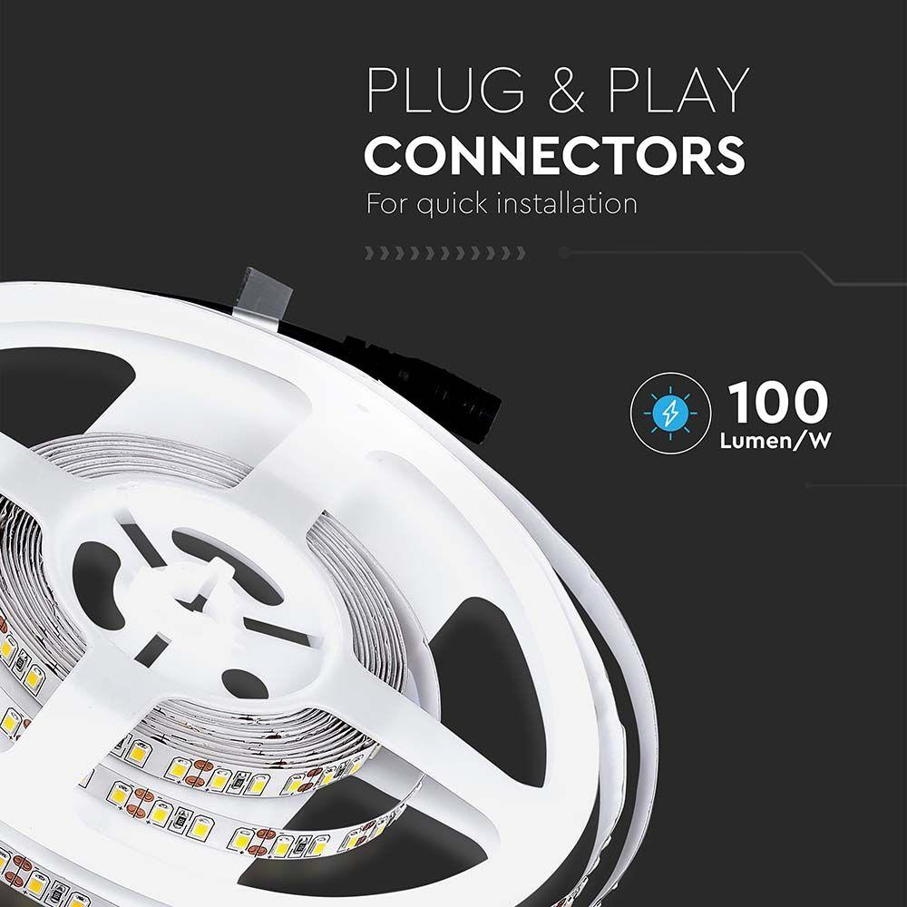 VT-3528 120 8W/M LED STRIP LIGHT COLORCODE:6500K IP20 (5M/ROLL)(PRICE PER M)