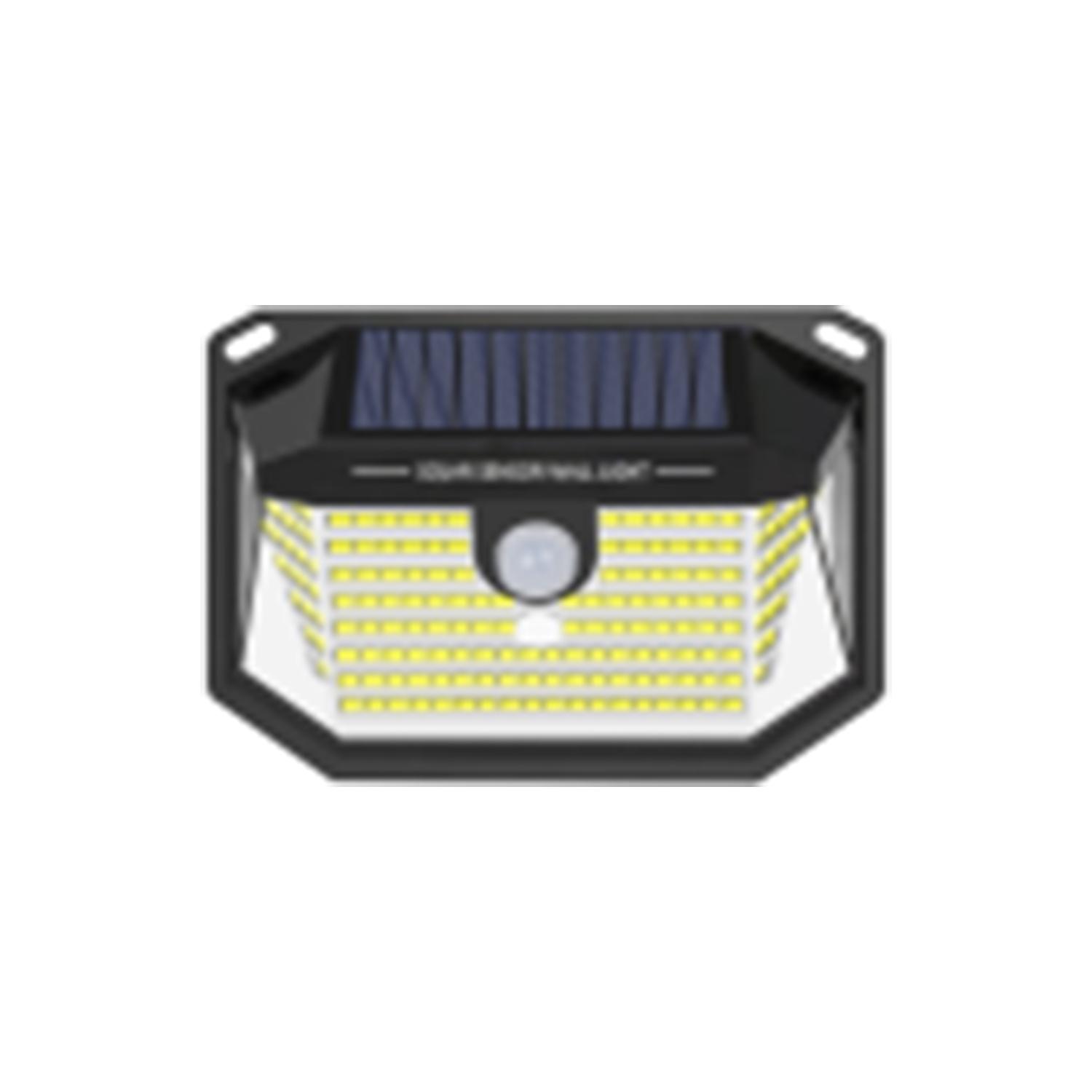 LED Solar Motion Sensor Wall Light Three-Sided Emitting Black 6500K