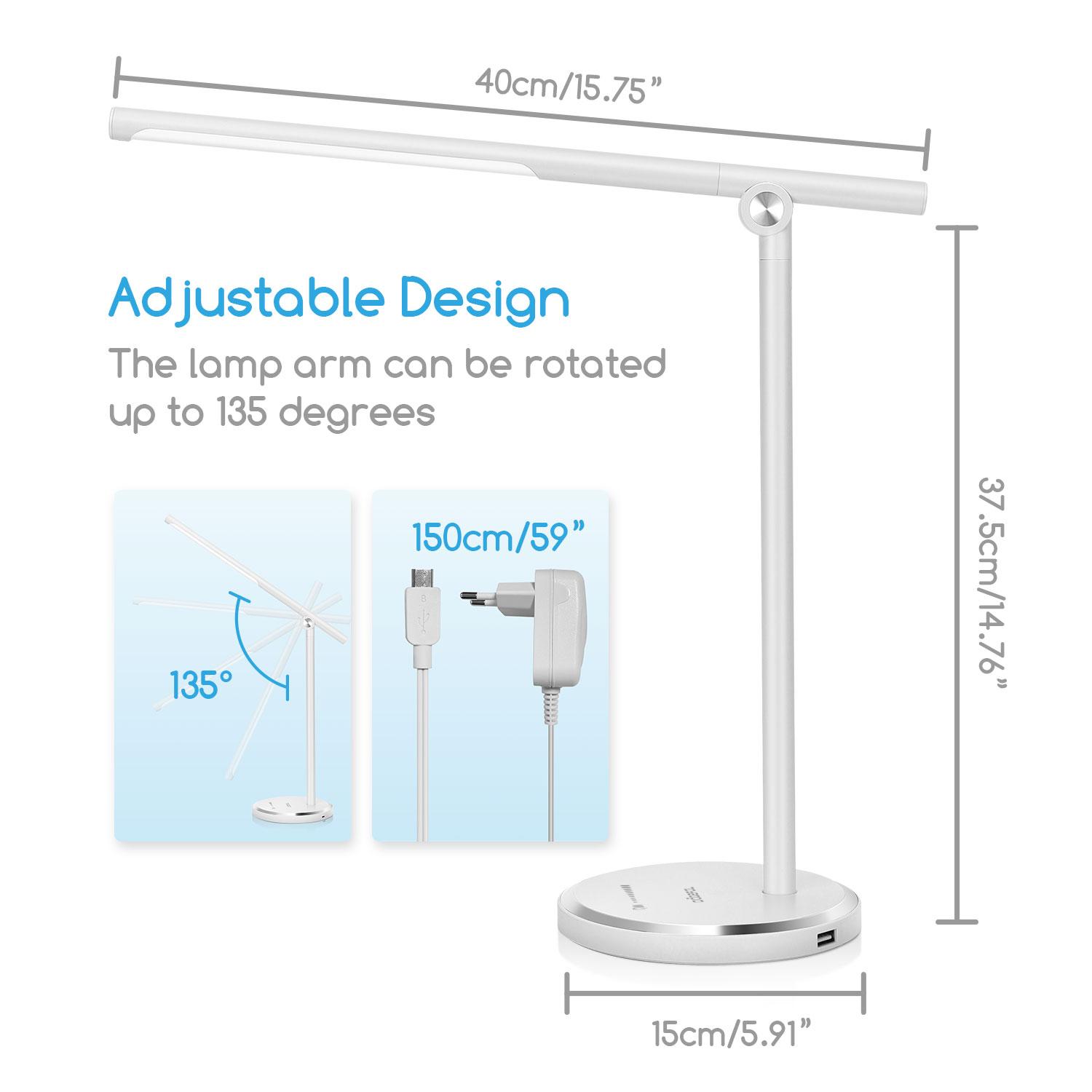 LED Foldable Table Lamp White 8W 3000-6000K