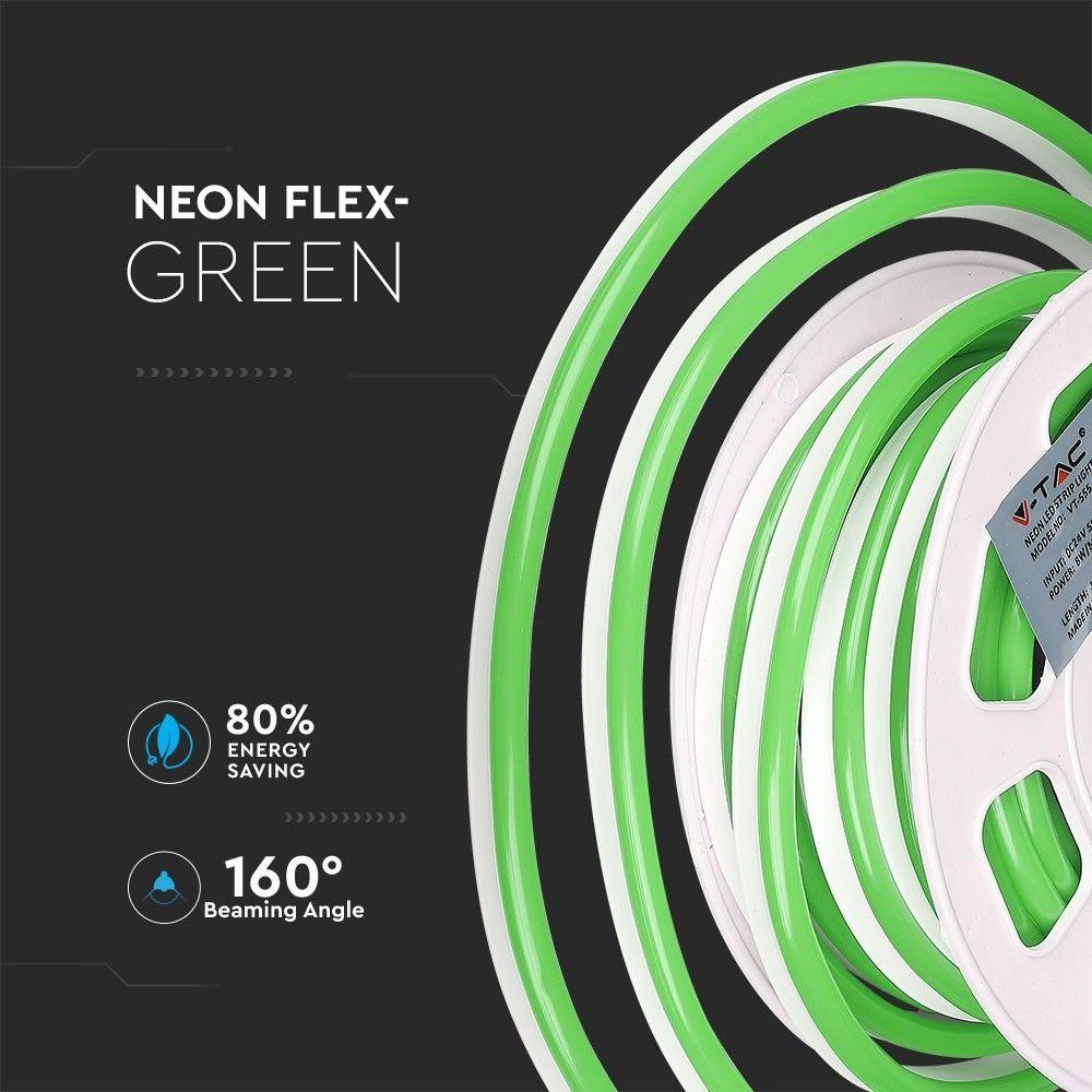 VT-555 8W/M NEON FLEX GREEN 24V (10M/ROLL)(PRICE PER M)