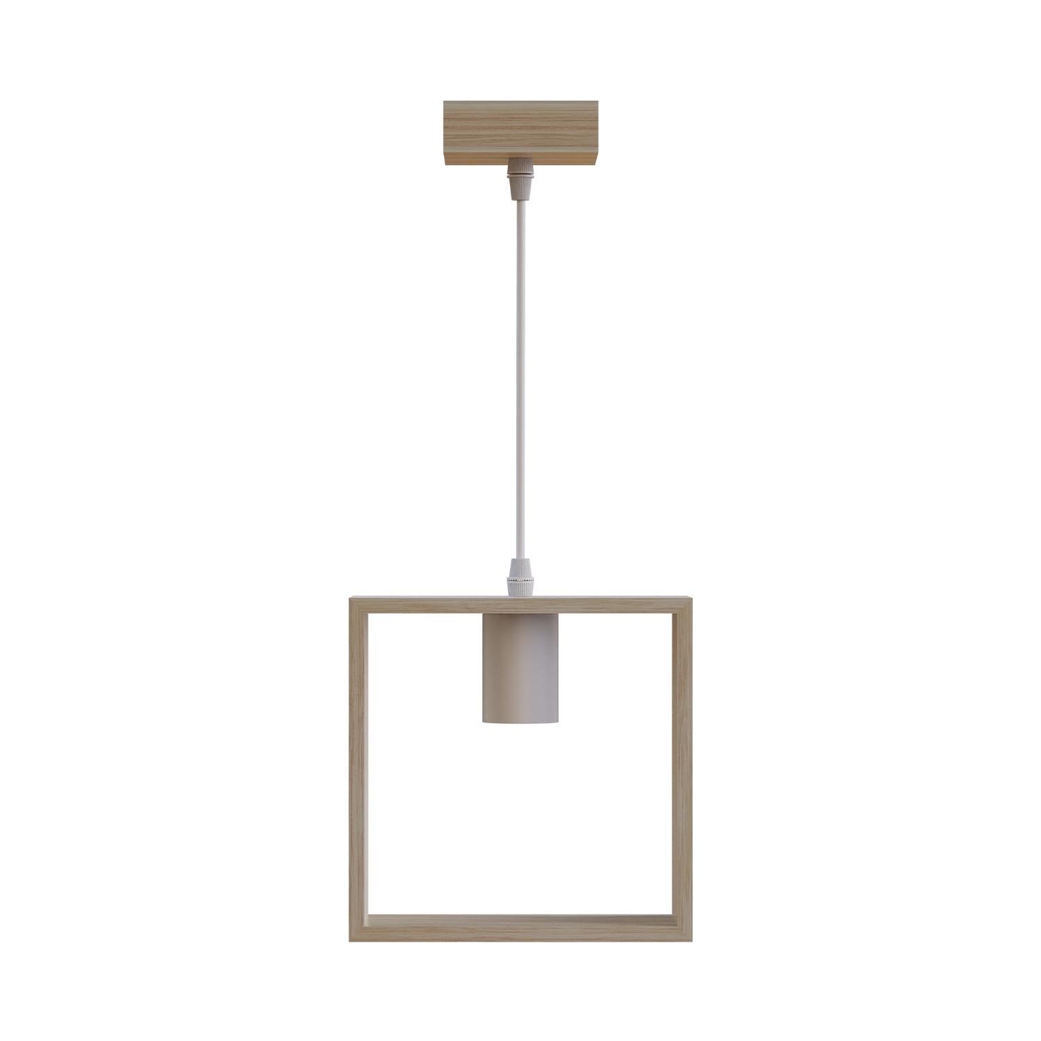 Pendant light with wooden frame ( Wood&metal )