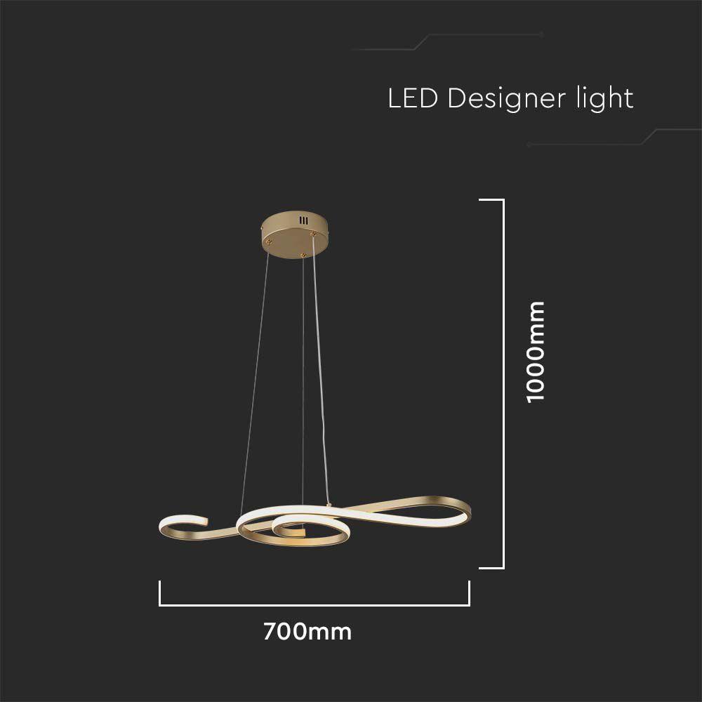 VT-7817 LED HANGING DECORATIVE LAMP L700x250 3000K PAINT GOLD BODY