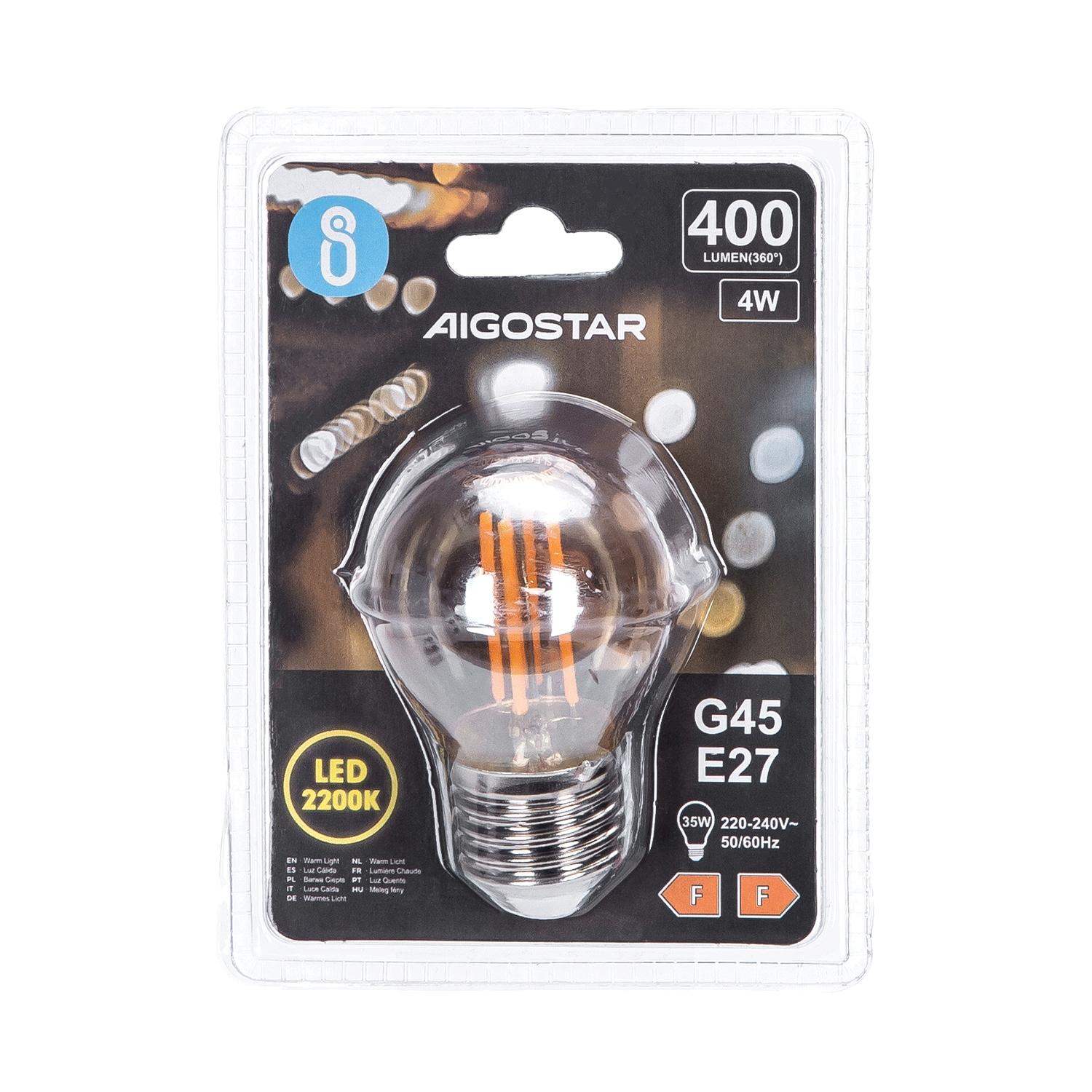 LED Filament Bulb (Amber) G45 E27 4W