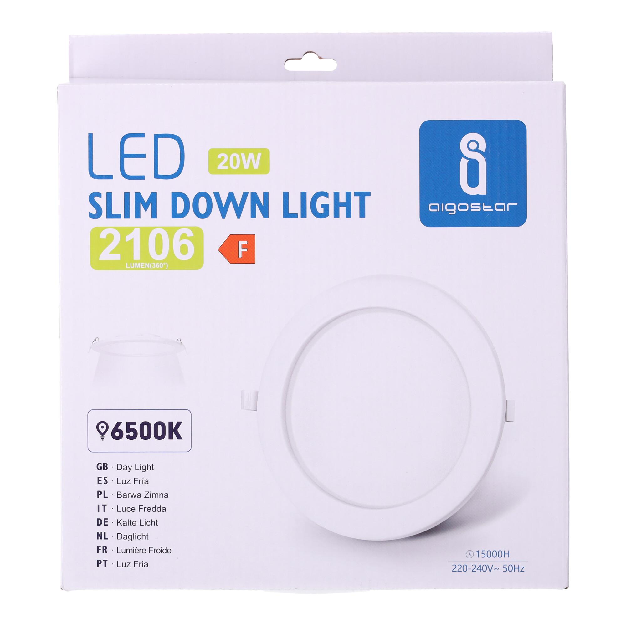 E6 LED Ultra-thin Flush-mounted Round Downlight 20W White Light