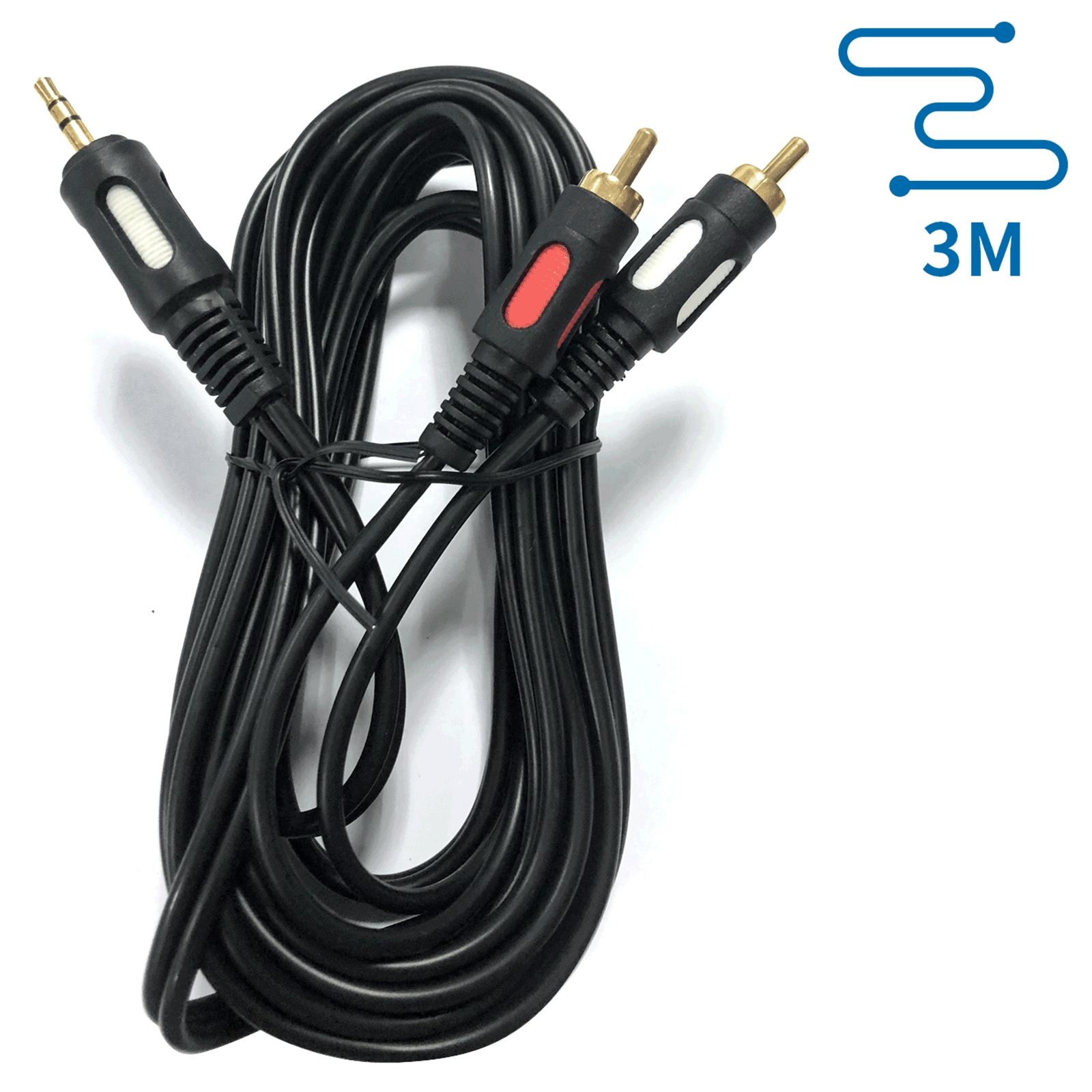 Audio Cable 3.5 Male to 2RCA 3m Black