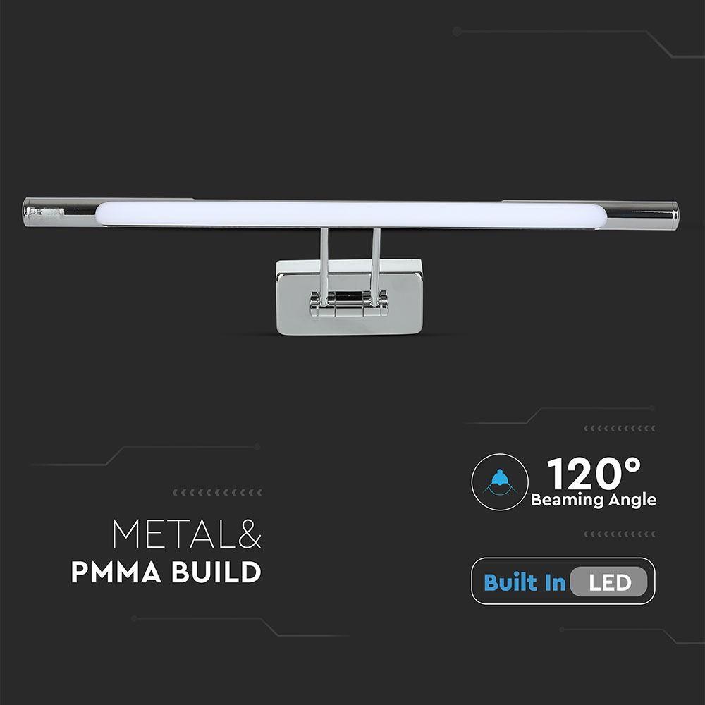 12W Kinkiet LED, Lustra - obrazy, Chrom, Barwa:3000K, VTAC, SKU 3982