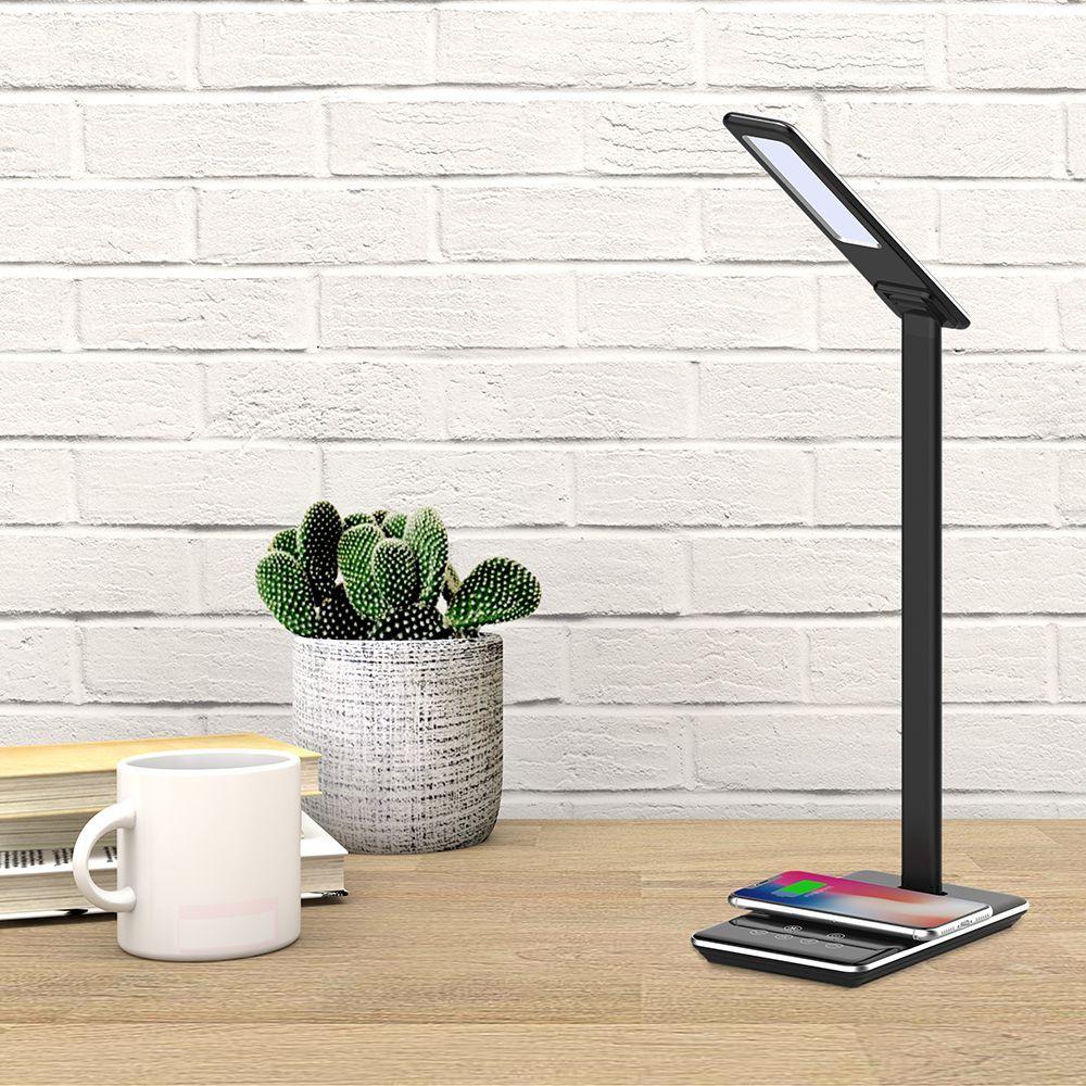 VT-7405 4W LED TABLE LAMP WIRELESS CHARGER 3000K-6500K BLACK