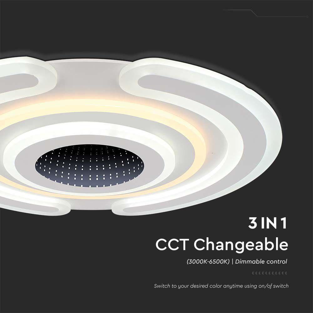 VT-7960 95W LED SMART DECORATIVE CEILING LAMP 52x5CM 3IN1 DIMMABLE+REMOTE CONTROL