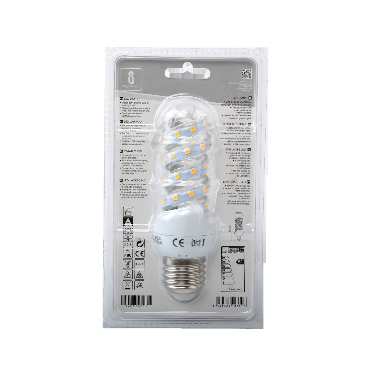 LED E27 7W Spiral tube