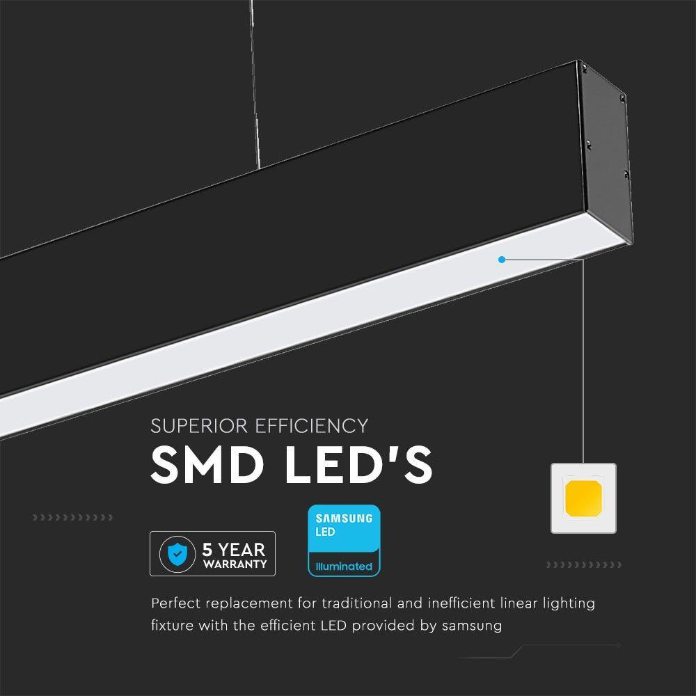 VT-7-44 40W LED LINEAR HANGING LIGHT SAMSUNG CHIP CCT(3 IN 1) BLACK BODY