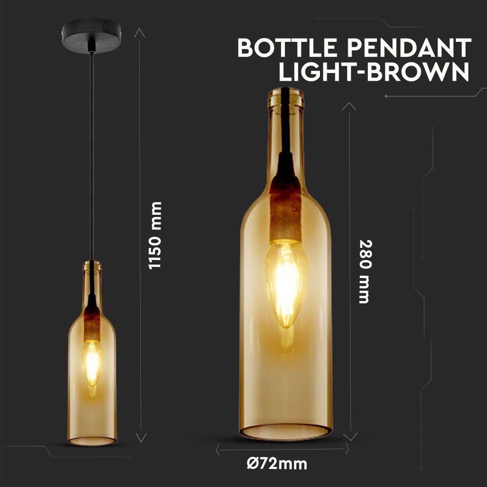 VT-7558 BOTTLE PENDANT LIGHT-E14 HOLDER-BROWN