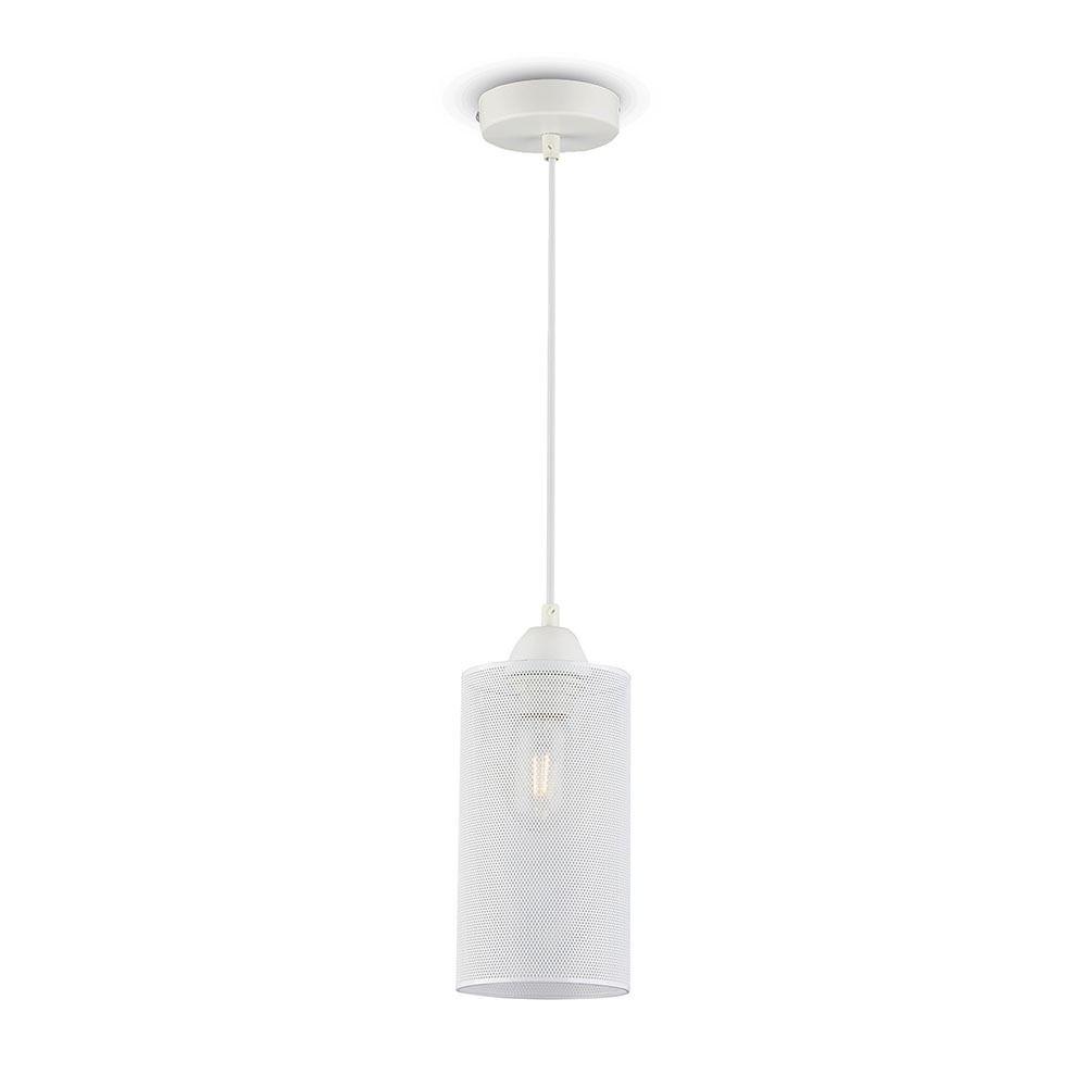 VT-7132 MATT WHITE PENDANT LIGHT WITH WHITE CANOPY-E27