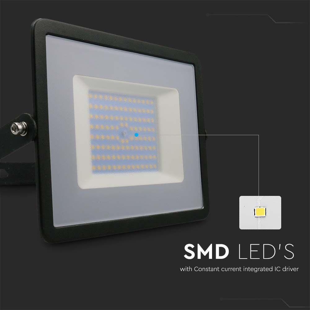 100W Naświetlacz LED SMD, Barwa:6500K, Obudowa: Czarna, VTAC, SKU 215966