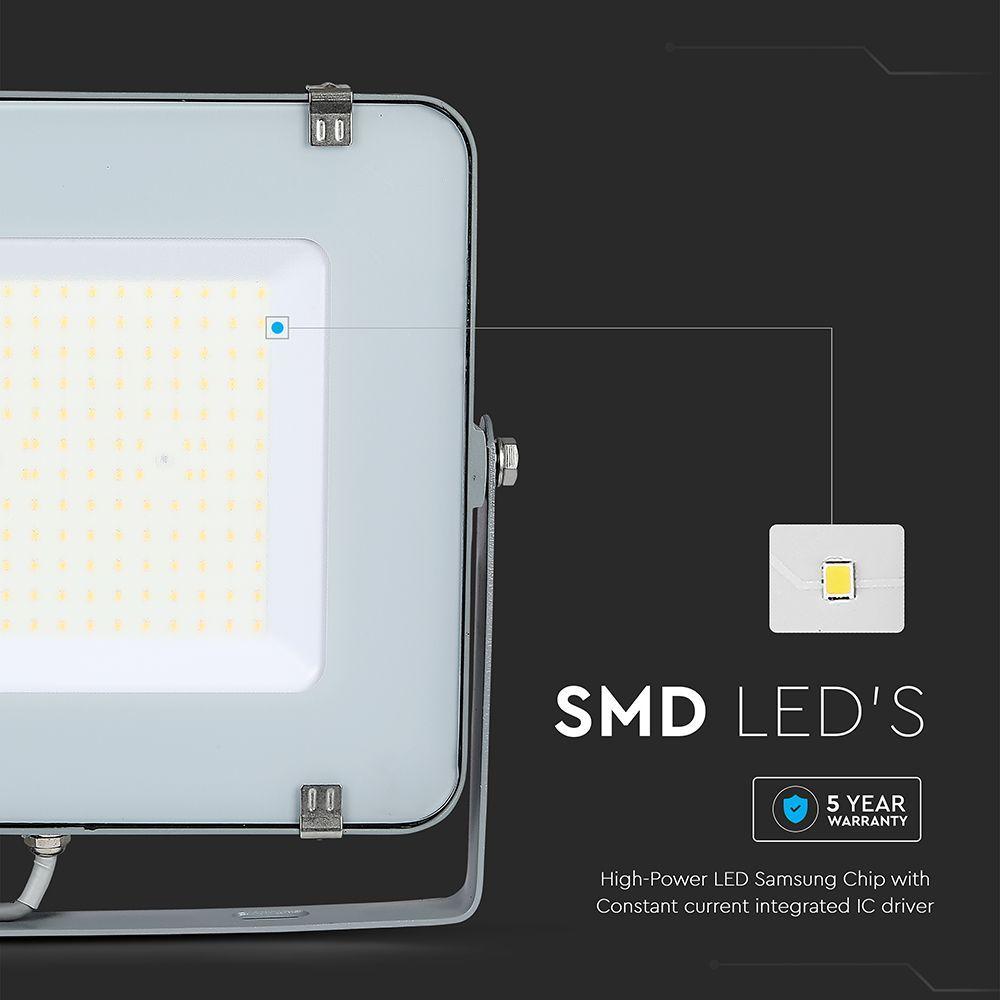 VT-206 200W SMD FLOODLIGHT SAMSUNG CHIP 6500K GREY BODY GREY GLASS