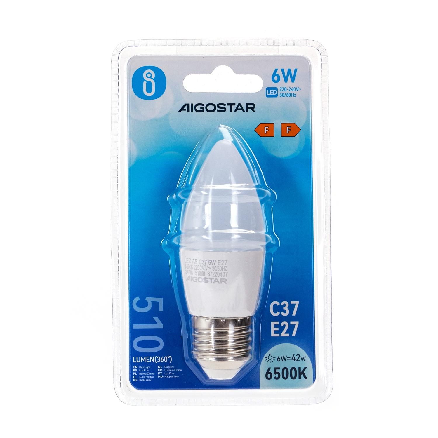 LED E27 6W C37