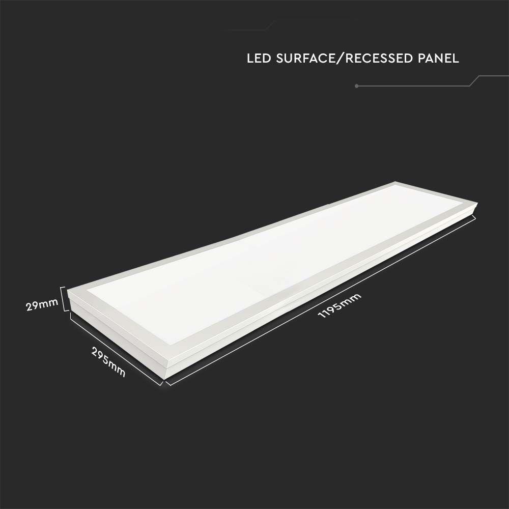 40W Panel LED 1200x300mm, 2w1, Barwa:6500K, Opakowanie: 6szt., VTAC, SKU 6626