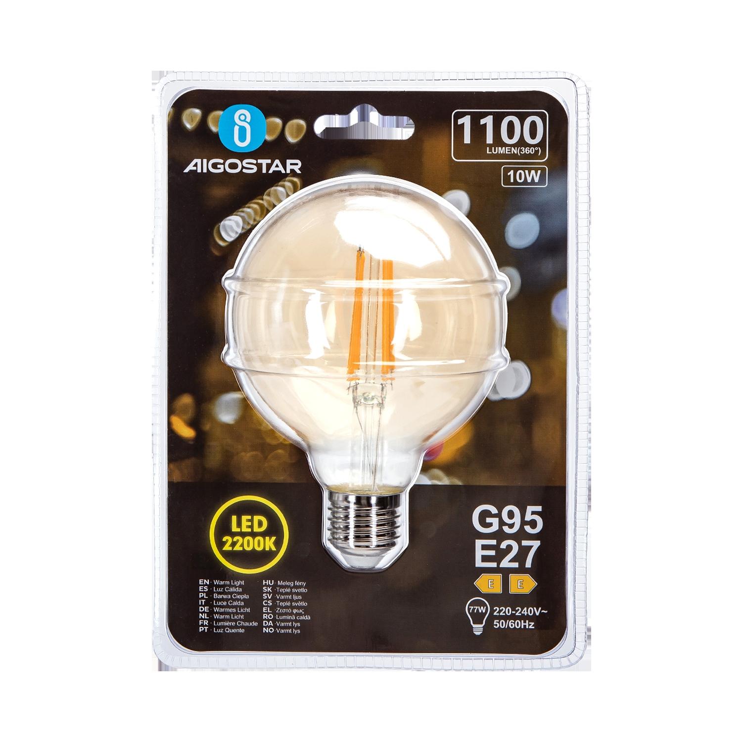 Żarówka LED Filament (Bursztynowa) G95 E27 10W