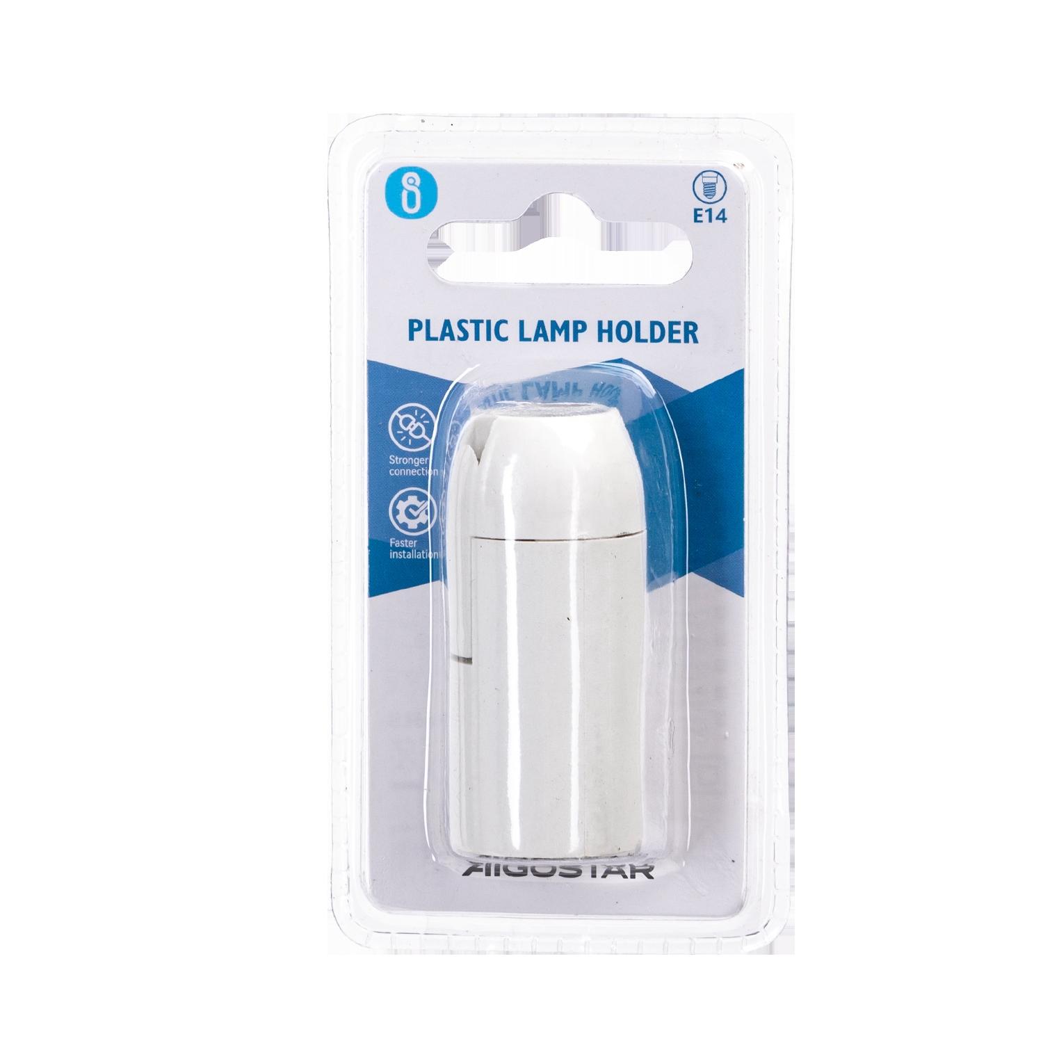 E14 Plastic Spring Terminal Lamp Holder White