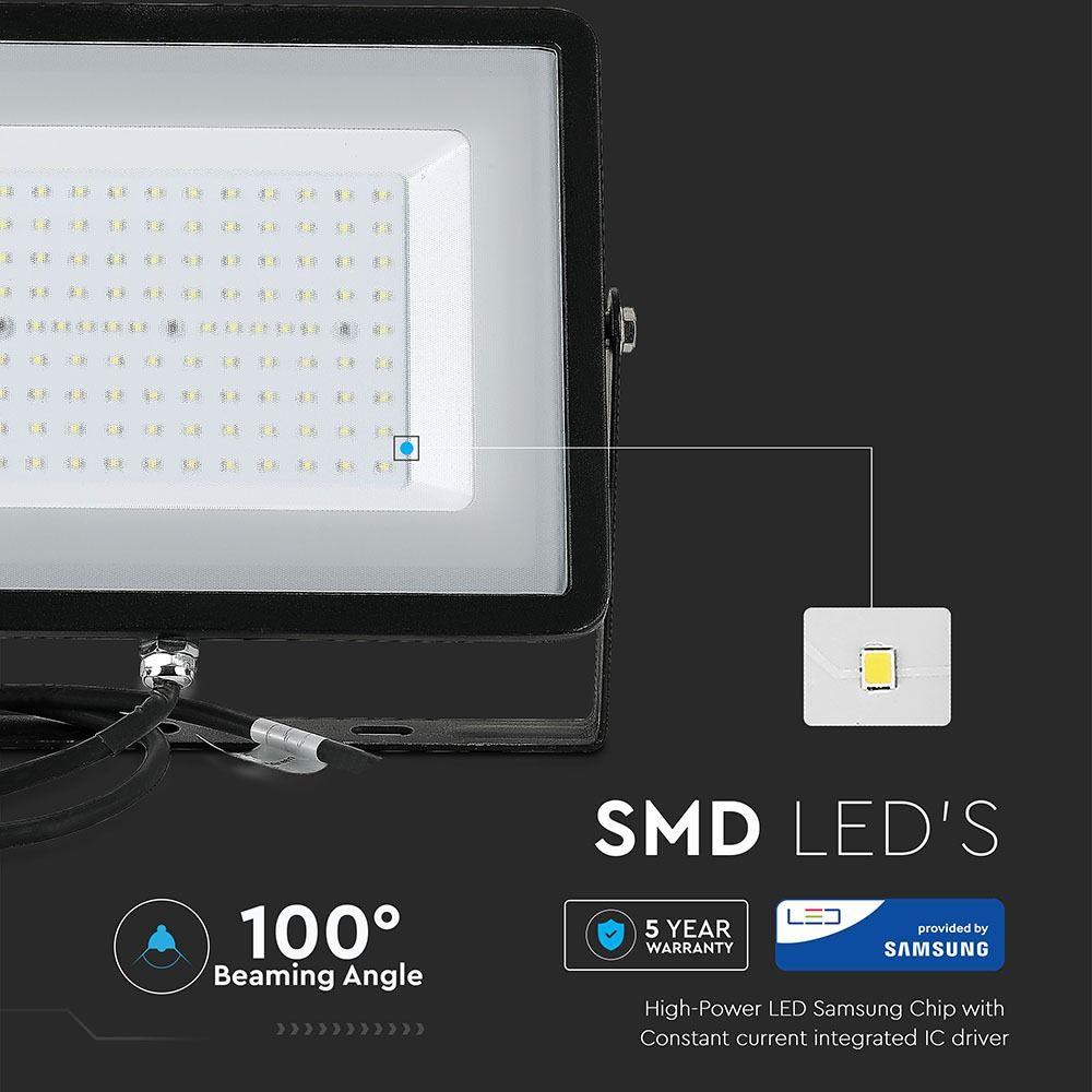 100W Naświetlacz LED SMD, Chip SAMSUNG, Barwa:3000K, Obudowa: Czarna, VTAC, SKU 412