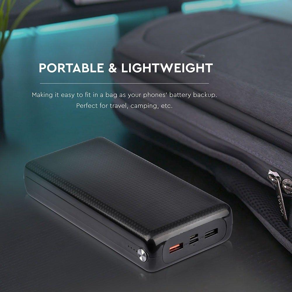 Power Bank, 3.7V/30000mAh, Czarny, VTAC, SKU 8901