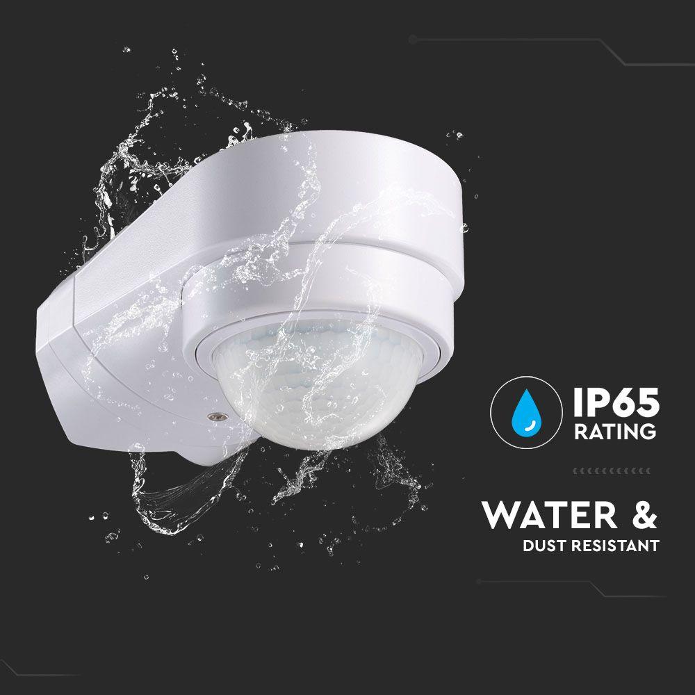 VT-8094 INFRARED MOTION SENSOR-ADJUSTABLE CORNER-WHITE BODY, IP65 (MAX:600W LED)