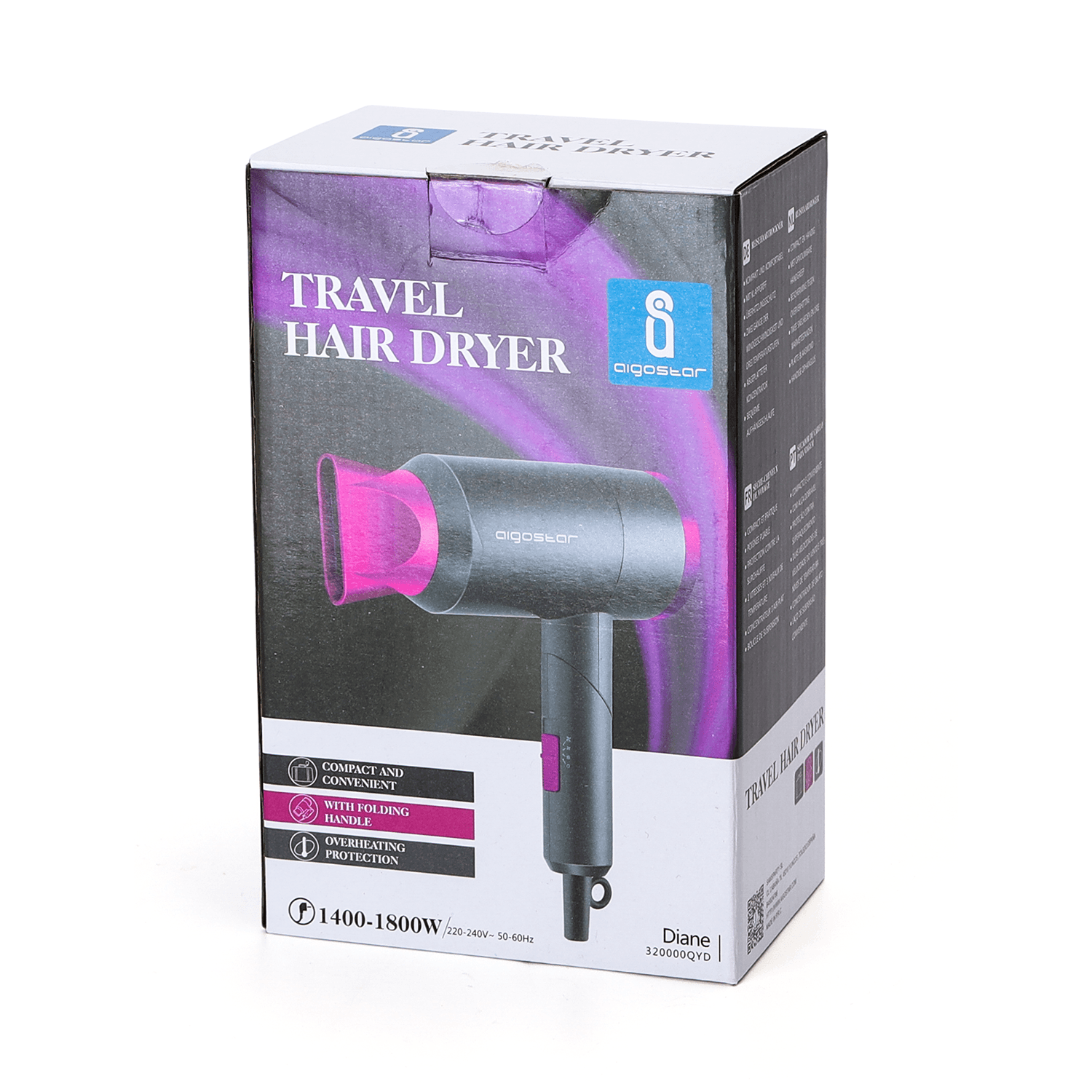 1800W Foldable travel hair dryer