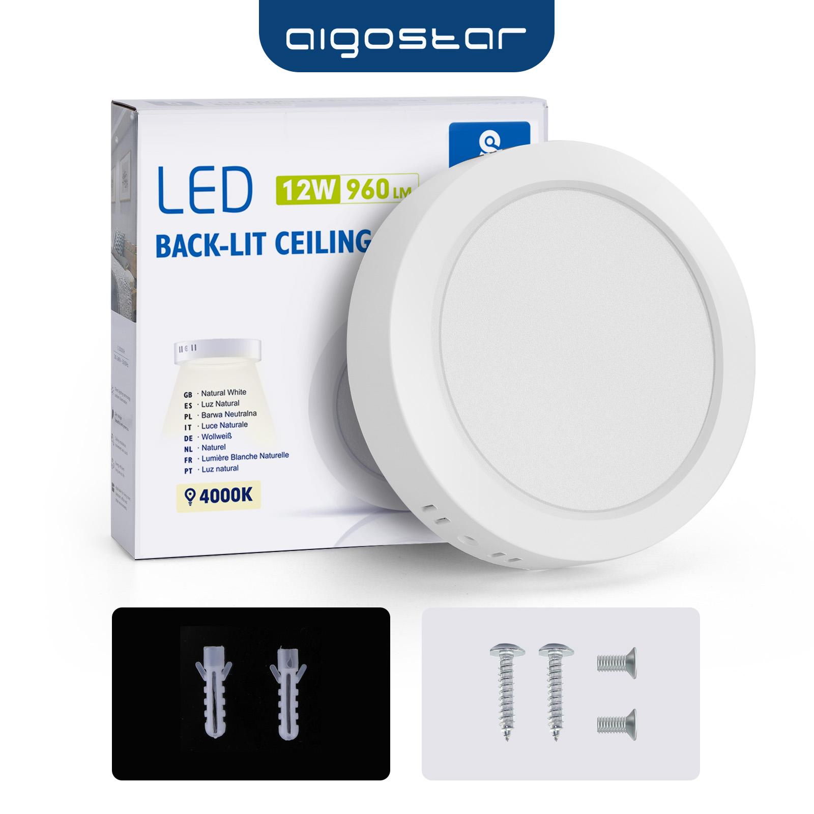 E6 LED  Surface-mounted Round Downlight 12W Natural Light