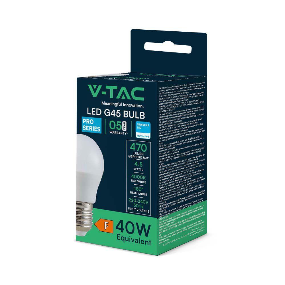 VT-246 4.5W G45 PLASTIC BULB SAMSUNG CHIP 4000K E27