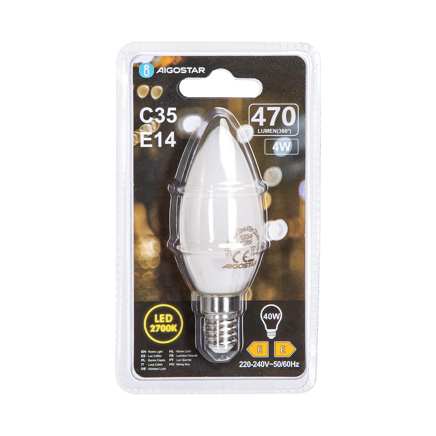 LED milky white lampshade filament bulb C35 E14 4W