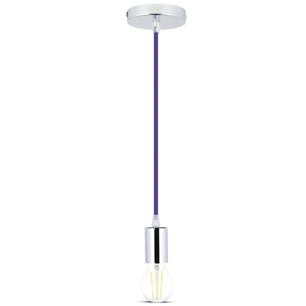 VT-7338 E27 CHROME METAL CUP PENDANT LIGHT-PURPLE