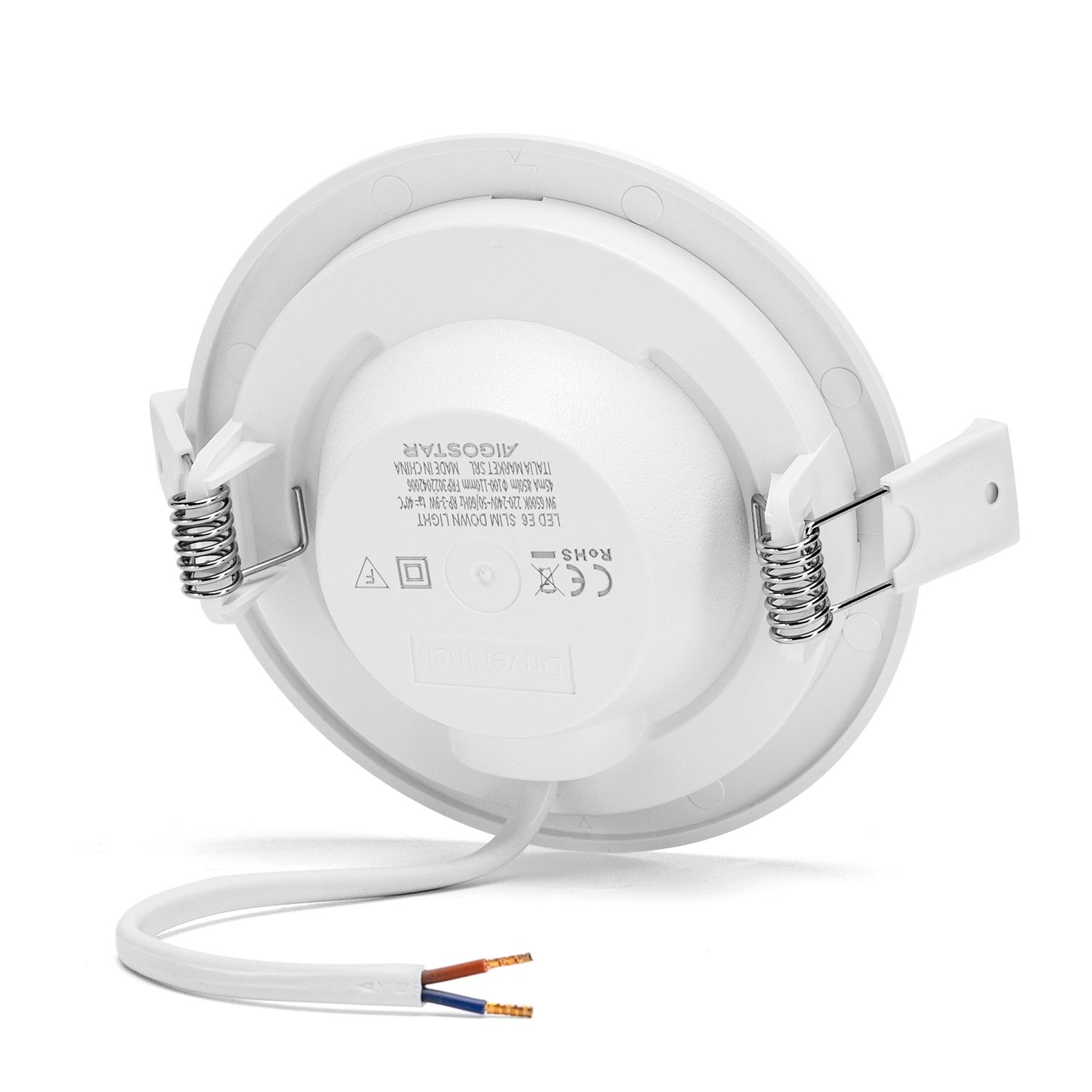 E6 LED Ultra-thin Flush-mounted Round Downlight 9W White Light