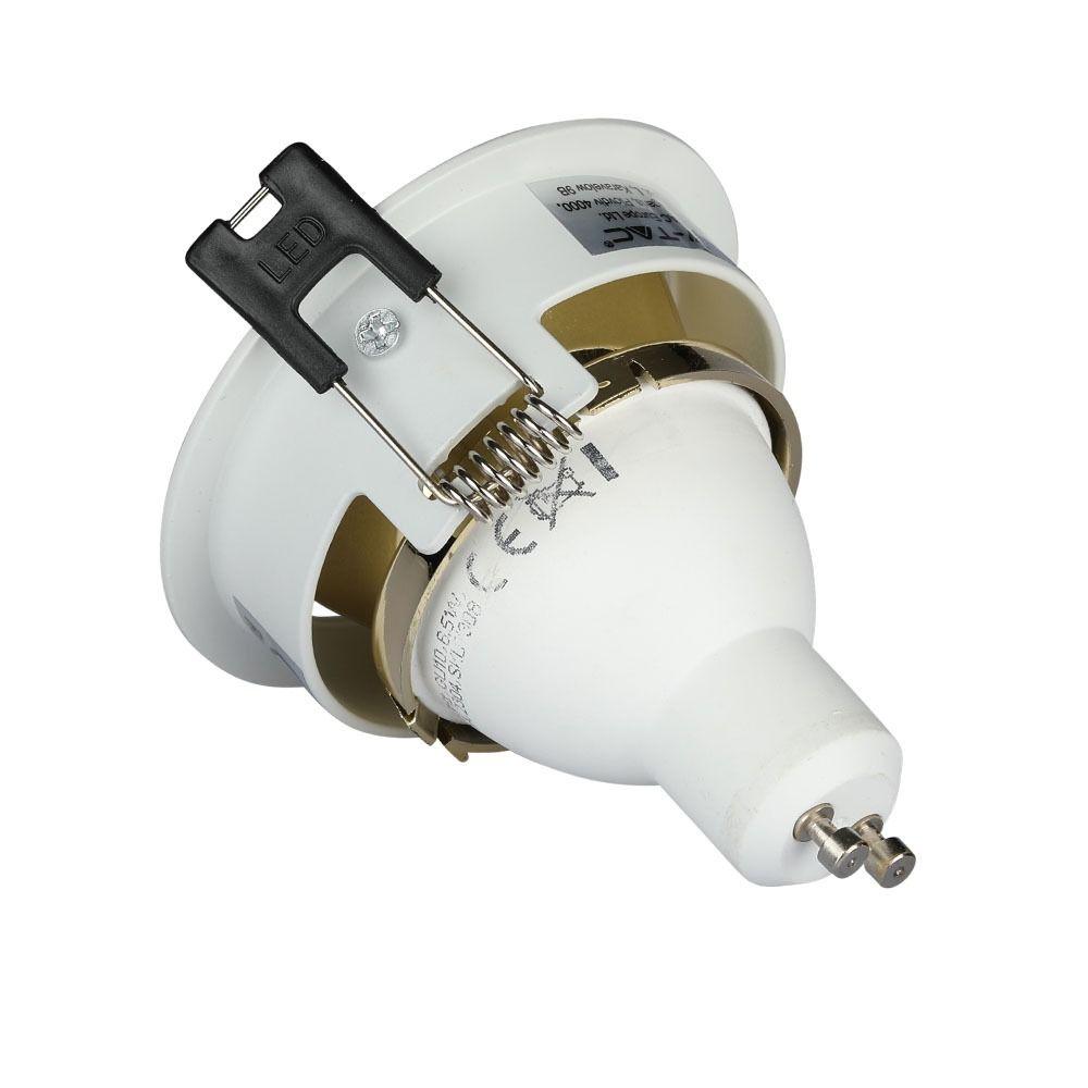 VT-872 GU10 FITTING ROUND-WHITE+GOLD