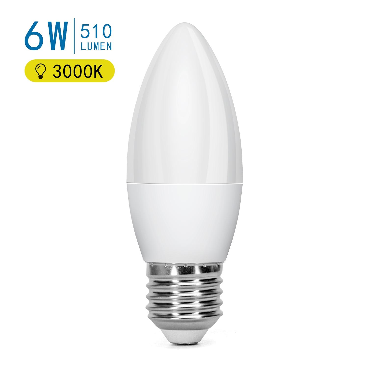 LED E27 6W C37