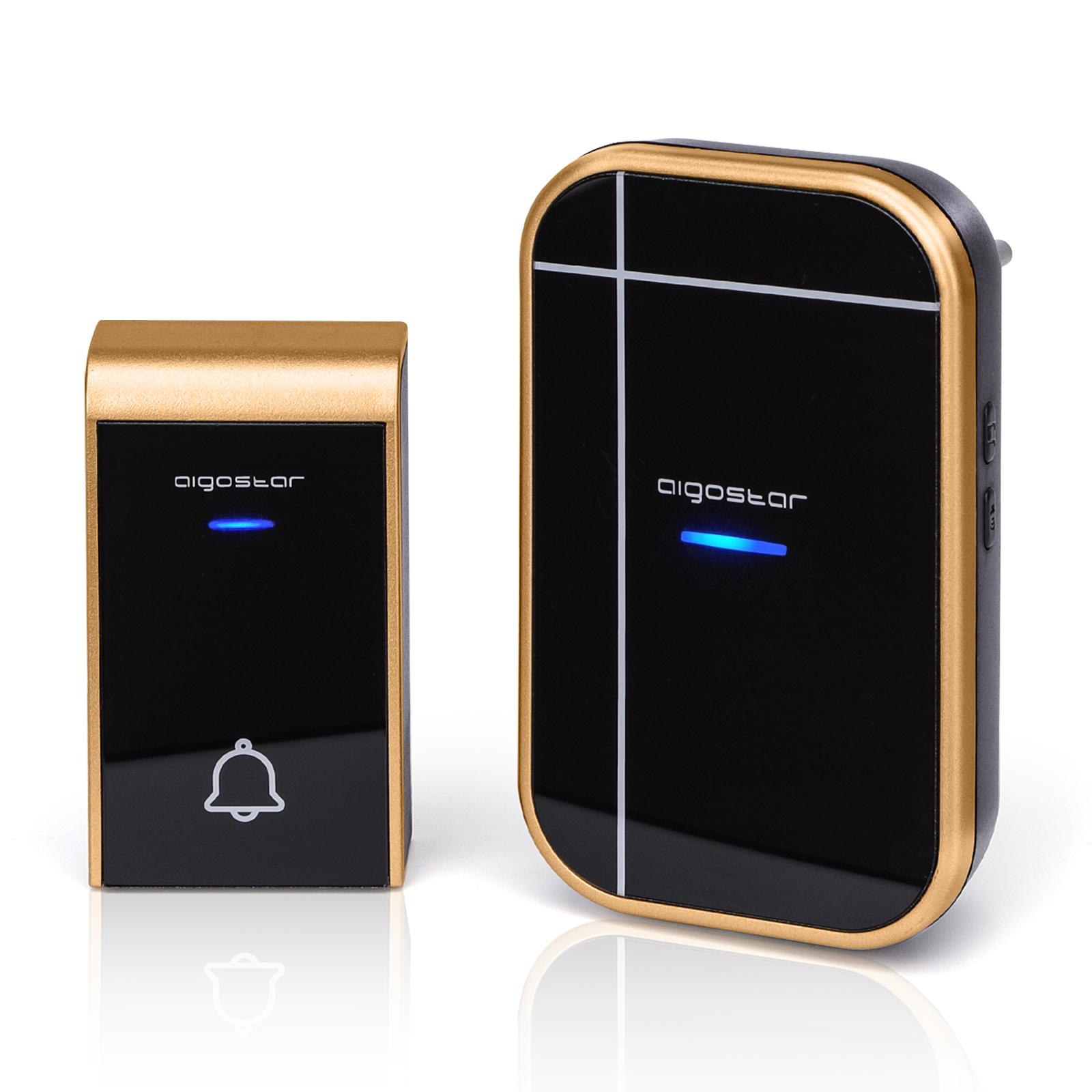 AC Wireless Doorbell Black & Golden