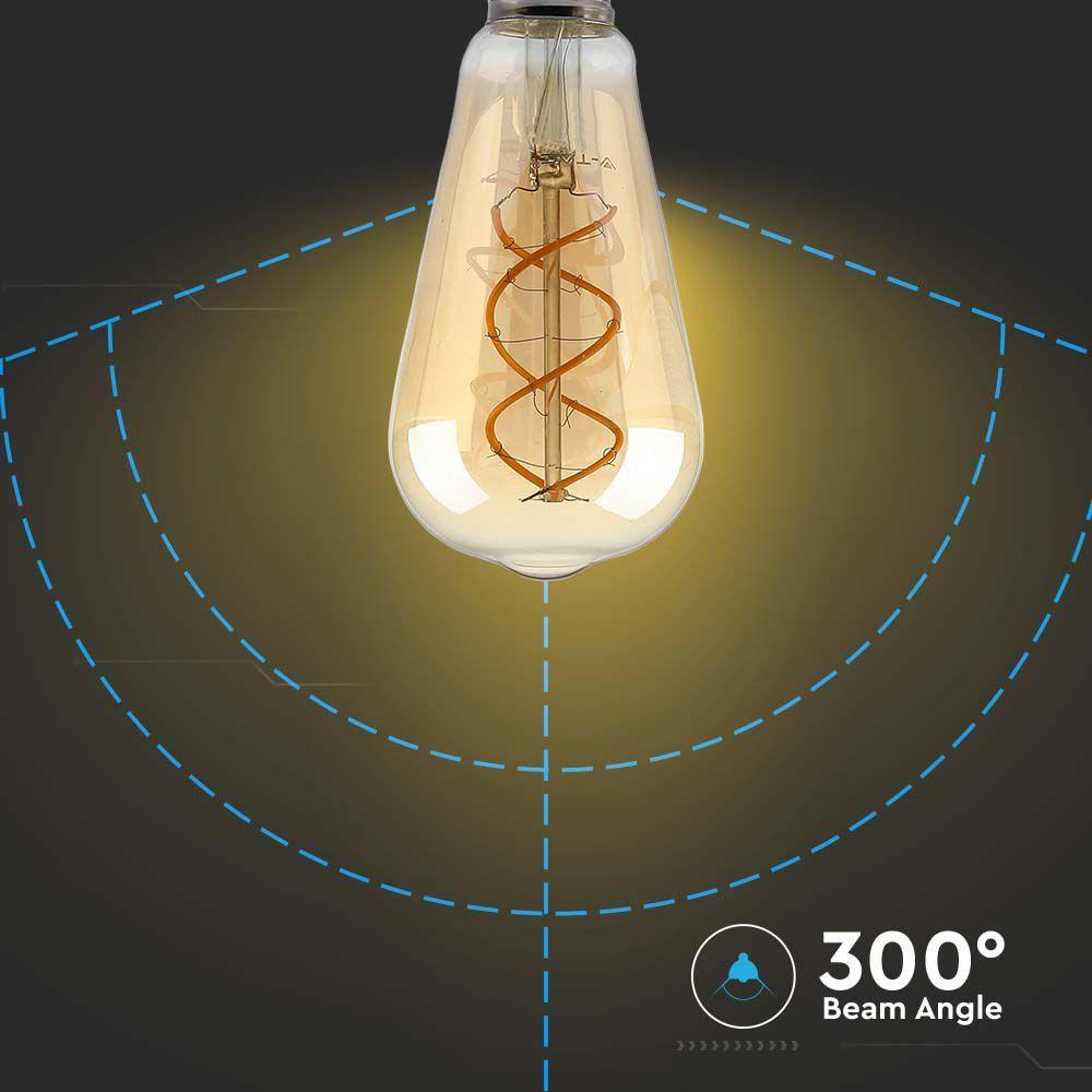 VT-2065D 5W ST64 FILAMENT BULB 1800K AMBER GLASS DIMMABLE