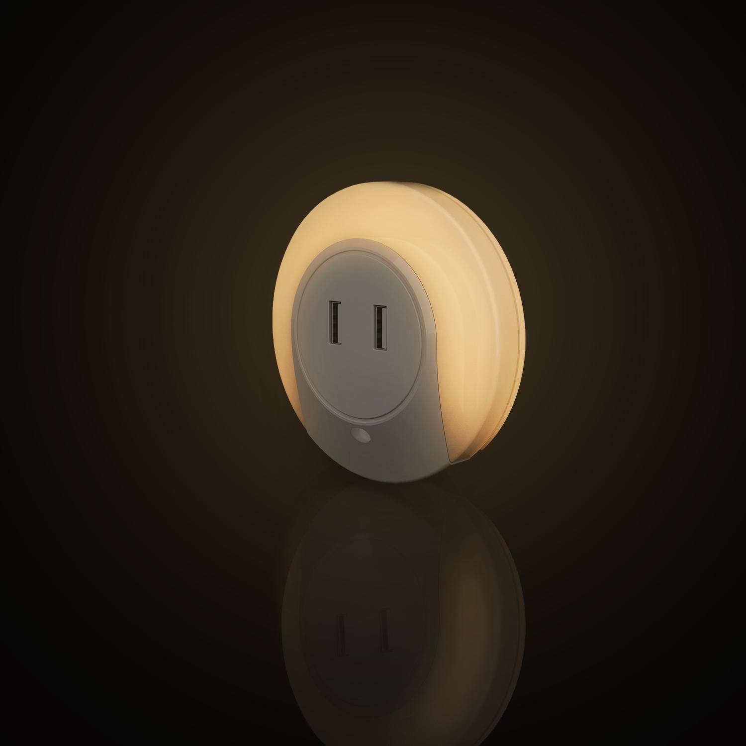 Lampka nocna LED (podwójny USB)